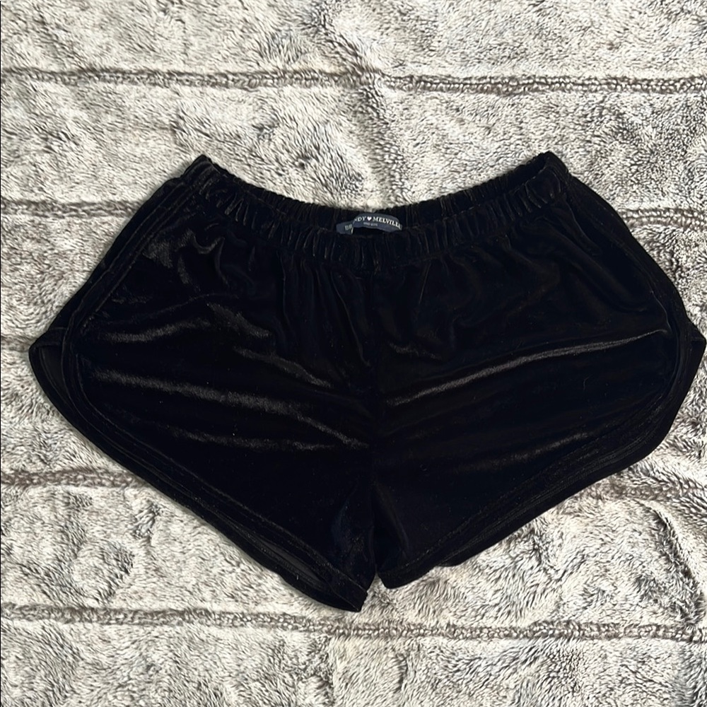 Brandy Melville Black Athletic Shorts Luxurious Velvet